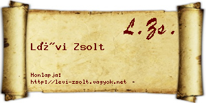 Lévi Zsolt névjegykártya